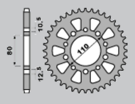Zębatka tylna 334 45 honda cbx 550f '82-'86, cbx 750f '84-'86 (jtr1334.45)