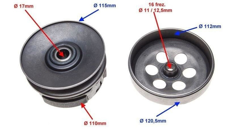 Sprzęgło z Dzwonem do skutera 2T Keeway Zipp Romet