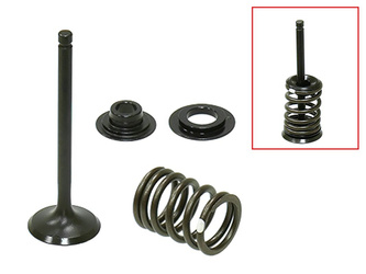 ZAWÓR SSĄCY (KOMPLETNY ZAWÓR ZE SPRĘŻYNAMI I PODKŁADKAMI) HONDA CRF 110 F '13-'23 STALOWY (MX-09558IK) (25,5X4,98X76,6MM)