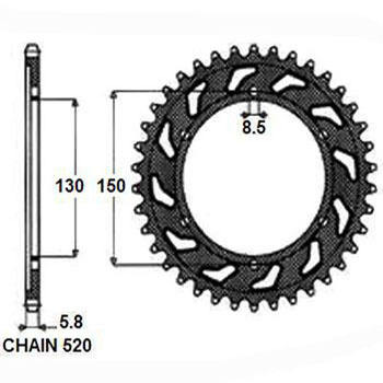 Zebatka napedzana stalowa sunstar sunr1-3529-42