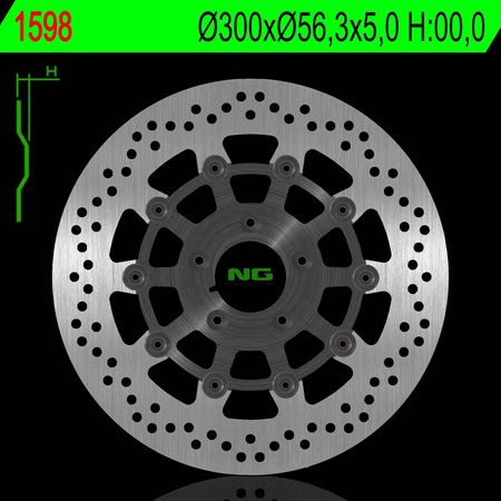 Tarcza hamulcowa przód harley davidson 883/1200/1450/1584/1690/1745/1800/1869/1923 (pływająca) (300x56,3x5mm) (5x8,5mm)