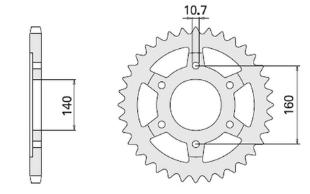 Zębatka tylna 502 45 (a4150502450) honda xr 350 , kawasaki gpx