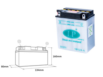 Landport akumulator yb12a-a 12v 12ah 135x81x161 (gb12aa) obsługowy - bez elektrolitu (5)