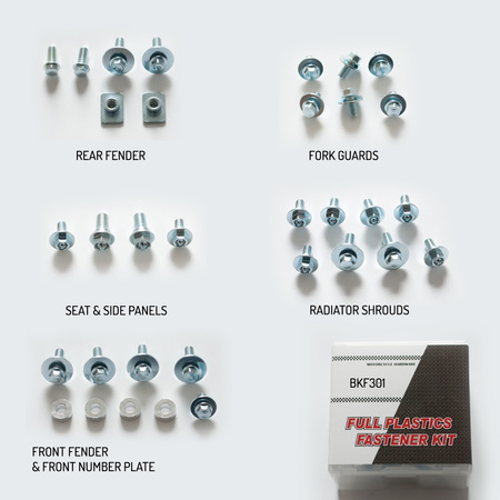 KOMPLET ŚRUB DO PLASTIKÓW KAWASAKI KX 125/250 '03-'07, KXF 250 '04-'16, KXF 450 '04-'14, RMZ 250 '04-'06 (BKF-301)