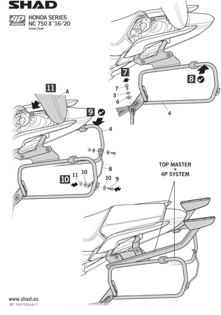 Stelaż kufra bocznego 4P Shad Terra do Honda NC750
