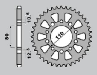 Zębatka tylna 334 45 honda cbx 550f '82-'86, cbx 750f '84-'86 (jtr1334.45)