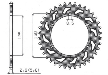 Zębatka tylna 899 42 ktm sx/exc (jtr897.42) (łańc. 520) (89942jt)