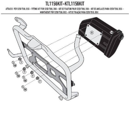 mocowanie skrzynki narzędziowej ks250 do stelaży kl1156, kl1158