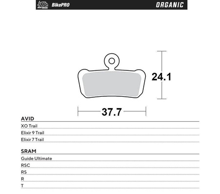 Moto-master bike pro klocki hamulcowe rowerowe organiczne