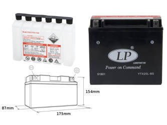 Landport akumulator ytx20l-bs 12v 18ah 175x86x154 bezobsługowy - elektrolit osobno (2) ue2019/1148