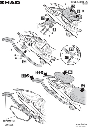Stelaż kufra tylnego Shad do Voge 500R