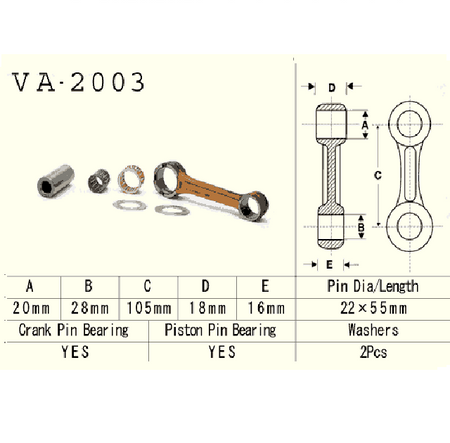 Vesrah - Korbowód Yamaha Yt175