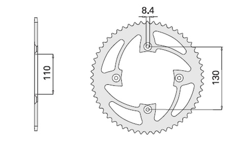 Zębatka tylna 4306 55 honda cr 80/85 (2064-55) (łańc. 420)