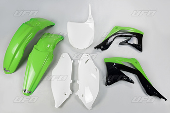 Komplet plastików kawasaki kxf 450 '12 kolor oem (zielony/biały/czarny) (ka217e999)