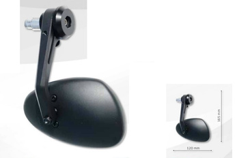 Lusterko uniwersalne cafe racer (lewe) kolor czarny (na koniec kierownicy)