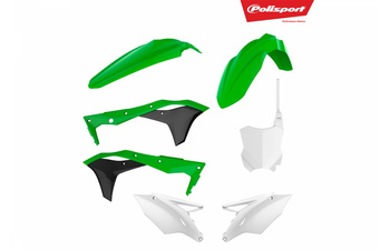 Komplet plastików kawasaki kx 250f '17-'20 w zestawie tablica przednia (8665900002) kolor zielono biały oem