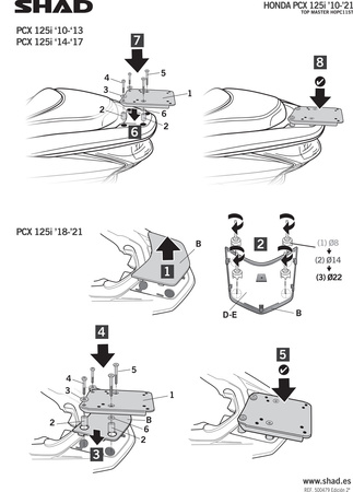 Stelaż kufra tylnego Shad do Honda PCX 125 / 150
