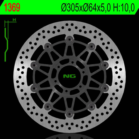 Tarcza hamulcowa przód ktm 950/990 smr/smt 05-14 (305x64x5,0mm) (6x8,5mm) pływająca