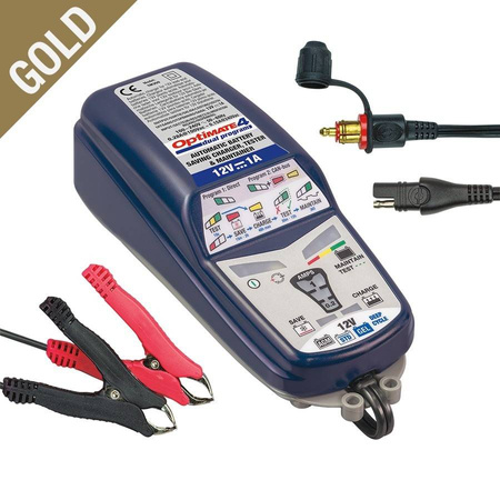 Ładowarka akumulatorów optimate 4 dual 12v 1a, 3-50ah, agm / gel / std, sae ( can-bus edition z przewodem do bmw ) (el)