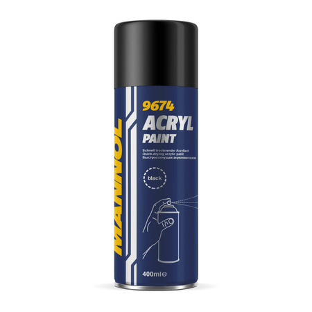 Mannol acryl black paint 450ml - farba w sprayu kolor czarny mat (9674) (24)