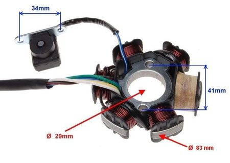 STATOR MAGNETA 6 CEWEK 5 KABLI ATV110 139FMB