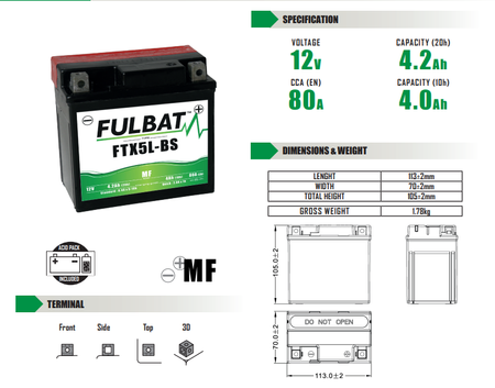 Akumulator Bezobsługowy Fulbat Ftx5l-Bs