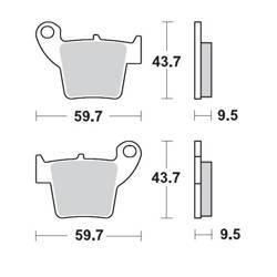 Klocki hamulcowe kh346 sinter metal enduro: 21 (nitro) honda tył: cr125/250 2002>, crf150/250/450 2002>