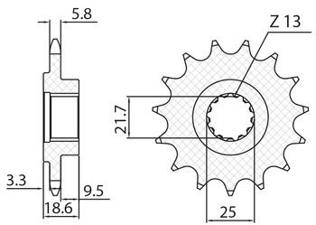 Zębatka przednia 2119 15 kawasaki z 750 '04-'12, z 800 '13-'16 (jtf1538.15) (łańc. 520) (211915jt)