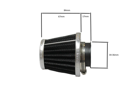 Filtr Powietrza 34-36 Mm Stożkowy