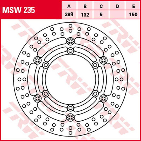 Tarcza hamulcowa yamaha xj 1100 (drag star)/1100a (drag star clas.)/1300 (royal star)/1300a (midnight s przód pływająca, 298/132x5mm 6x150mm