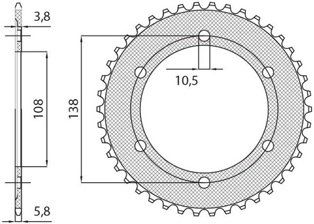 Zębatka tylna 4686 38 honda cbr 250r '11-'13, cbr 300r '14-'16 (jtr1220.38) (łańc. 520) (468638jt)