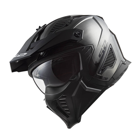 Kask modułowy LS2 OF606 Drifter Jeans Titanium z odpinaną maską