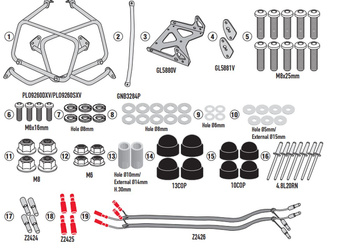 STELAŻ KUFRÓW BOCZNYCH MONOKEY CAM SIDE VOGE VALICO 900 DSX '24-'25, - POD KUFRY KFR K'FORCE ORAZ KVG K'VOYAGER ALU