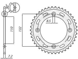Zębatka tylna 4486 49 ktm sx 85 '04-'17, 105 xc '07-'11 (jtr895.49) (łańc. 428) (448649jt)
