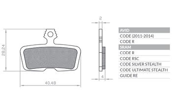 BIKE KLOCKI HAMULCOWE ROWEROWE SINTER SPIEKANE METALICZNE MTB / SZOSA / ELEKTRYK PASUJE DO AVID CODE (2011-2014) CODE R, SRAM CODE RSC / R (2017), GUIDE RE