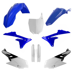 KOMPLET PLASTIKÓW (FULL KIT) YAMAHA YZ 250F '14-'18; YZ 450F '14-'17 W ZESTAWIE TABLICA PRZEDNIA (8678400001) I OSŁONY AMORTYZATORÓW (8352000001) KOLOR OEM NIEBIESKI BIAŁY CZARNY