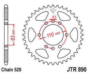 Zębatka tylna 4675 42 ktm 200 duke/rc '15-18 (467542jtzbk) (łańc. 520) kolor czarny