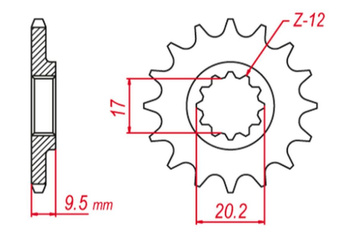 Zębatka przednia 7005 12 ktm sx 60 '98-'01, sx 65 '98-'03 (jtf1906.12)