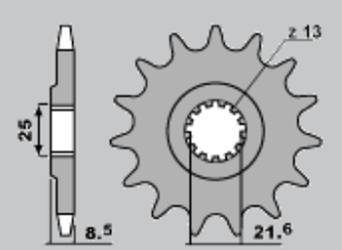 Zębatka przednia 2137 16 kawasaki z 1000 '03-'08 (jtf1537.16)