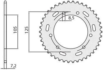 Zębatka tylna 4413 48 yamaha xt 125x/sm '05-'09 (jtr1134.48) (łańc. 428) (441348jt)