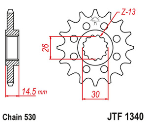 Zębatka przednia 1340 18 honda cb 1100 sa-e/f '14-'15, cb 1100 ex-e/f/g/h/j '15-'17 (jtf1340.18) (łańc. 530)