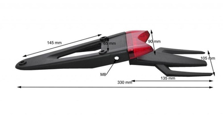 LAMPA TYŁ LED Z BŁOTNIKIEM + KIERUNKOWSKAZY led E8