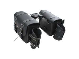 Sakwy Motocyklowe Uniwersalne Z Uchwytami Na Butelki Ekoskóra