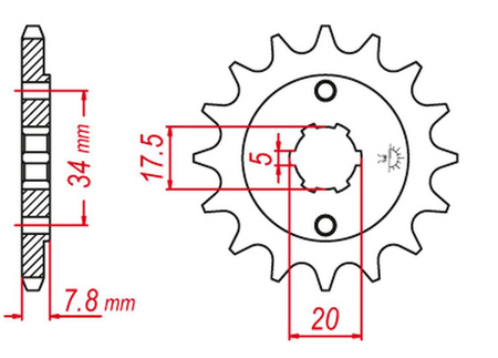 Zębatka przednia 279 13 honda xr 250r '90-'96, crf 150 '03-'18, crf 230 '03-'19 (jtf327.13)