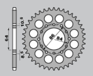 Zębatka tylna 814 44 suzuki gsx 400 e '81-'83