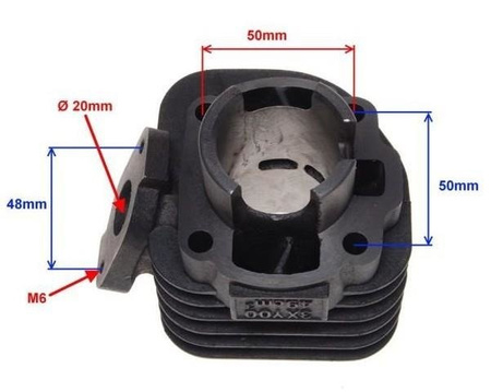 Cylinder 50Ccm kpl tłok z Okienkami sworzeń 12mm