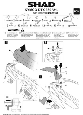 Stelaż kufra tylnego Shad do Kymco DTX125 / DTX360