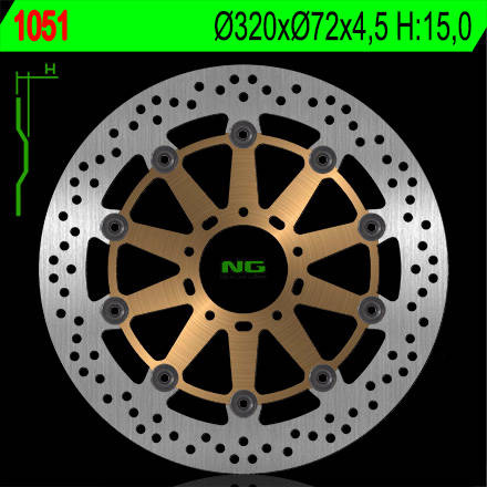 Tarcza hamulcowa przód ducati 749/848/999/1000/1100 '02-17 (320x72x4,5mm) (5x8,5mm) pływająca