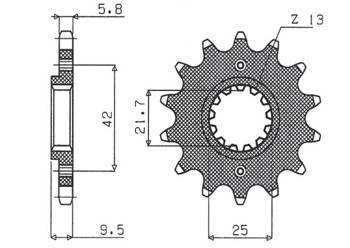 Zębatka przednia 2273 14 kawasaki ex250/300 ninja '08-'16 (jtf1539.14) (jtf516.14) (łańc. 520) 52314 (227314jt)
