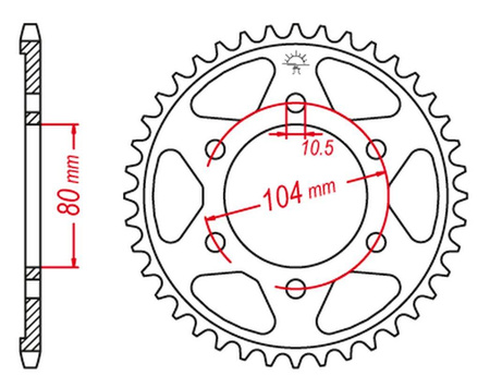 Zębatka tylna 4359 40 kawasaki zx6r '98-'02, z1000 '07-'09, zx10 '06-'07, zz-r 600 '05-'08 (jtr1489.40)